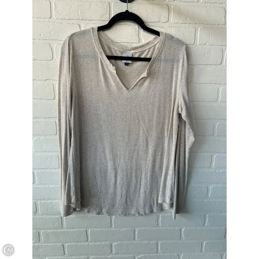 Top Long Sleeve By Cabi In Tan, Size: M