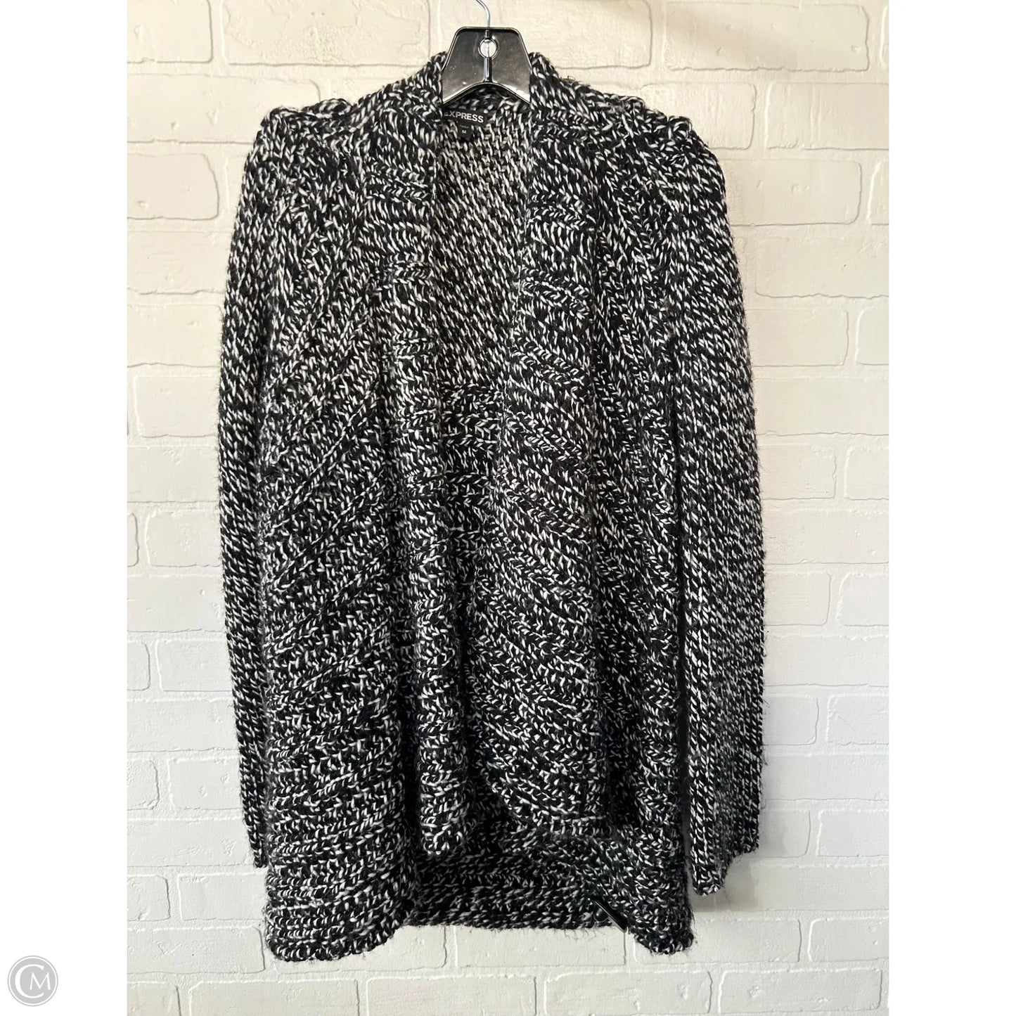 Sweater Cardigan By Express In Black & White, Size: M