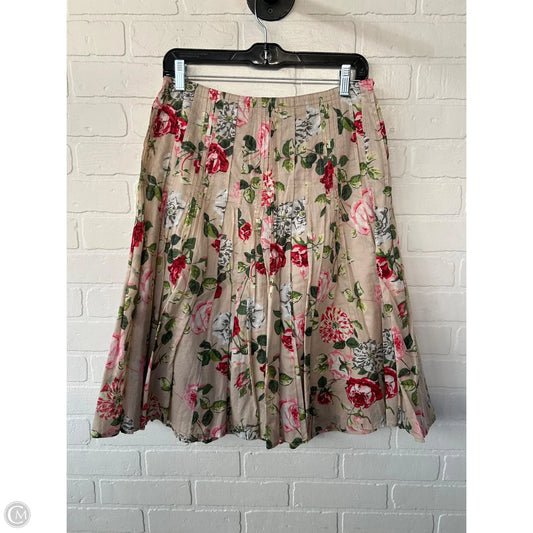 Skirt Midi By Cabi In Green & Tan, Size: 4