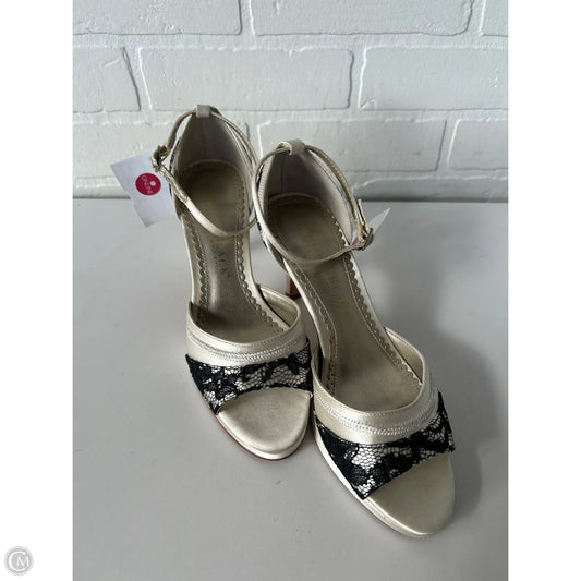 Sandals Heels Stiletto By White House Black Market In Black & Cream, Size: 7