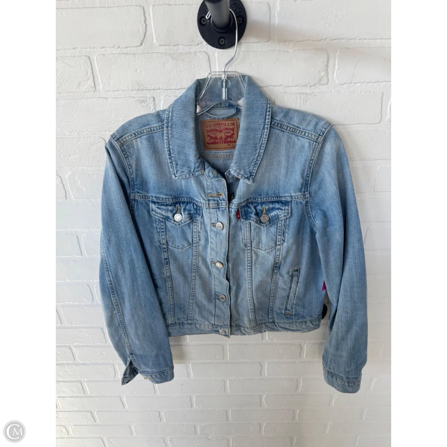 Jacket Denim By Levis In Blue Denim, Size: L
