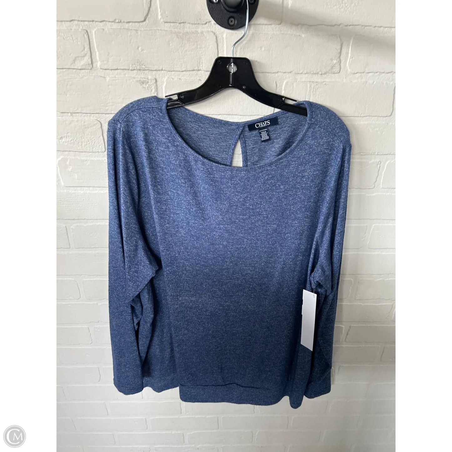 Top Long Sleeve By Chaps In Blue, Size: 2x