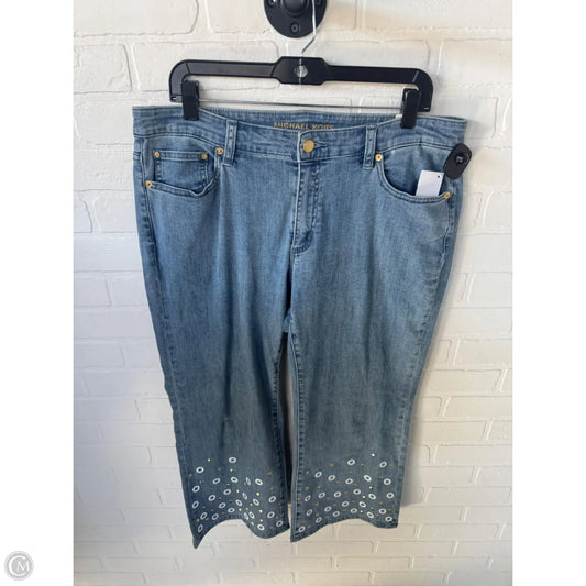 Jeans Flared By Michael By Michael Kors In Blue Denim, Size: 14