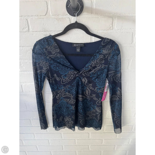 Top Long Sleeve By Inc In Blue & Grey, Size: S