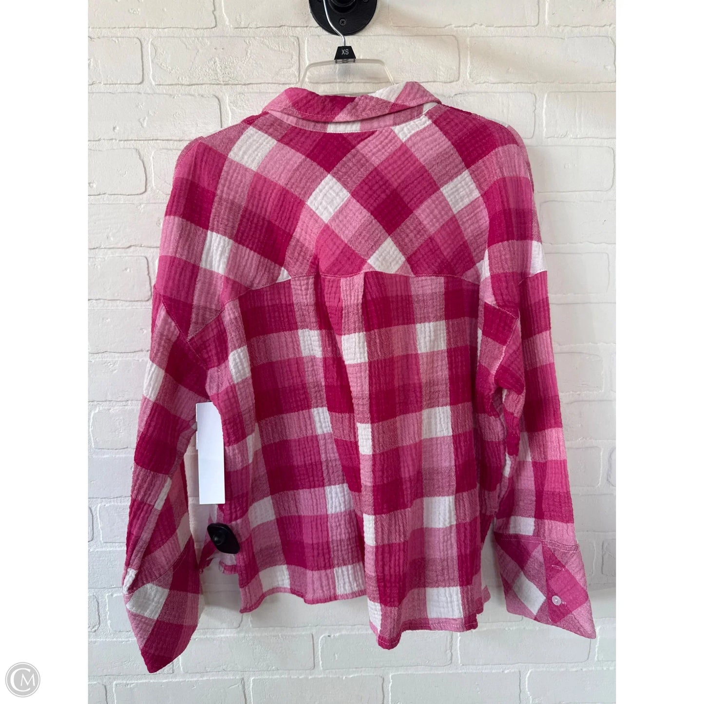 Top Long Sleeve By Sanctuary In Pink & White, Size: L