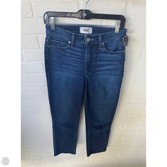 Jeans Cropped By Paige In Blue Denim, Size: 4
