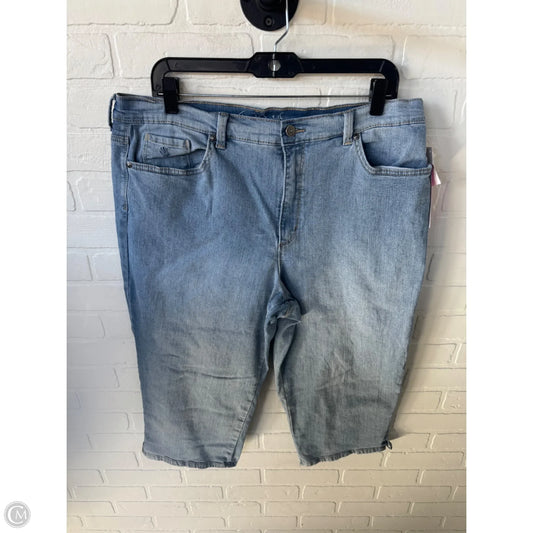 Capris By Gloria Vanderbilt In Blue Denim, Size: 16