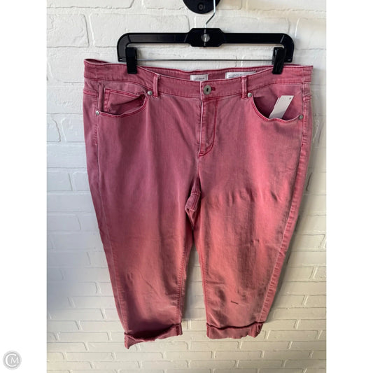 Jeans Cropped By J. Jill In Red Denim, Size: 16