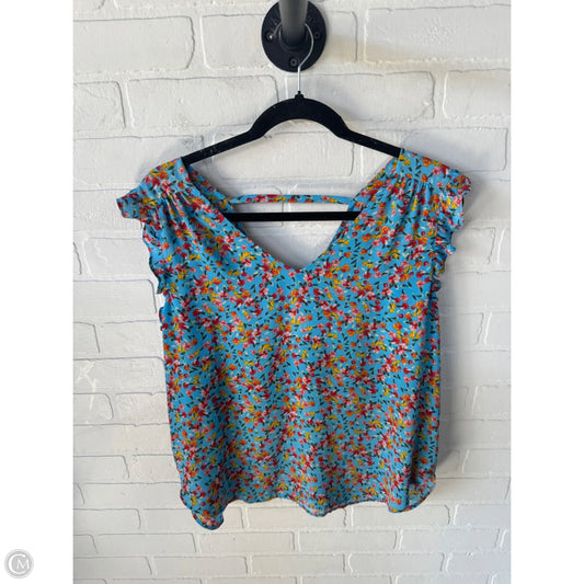 Blouse Sleeveless By Loft In Blue & Yellow, Size: M