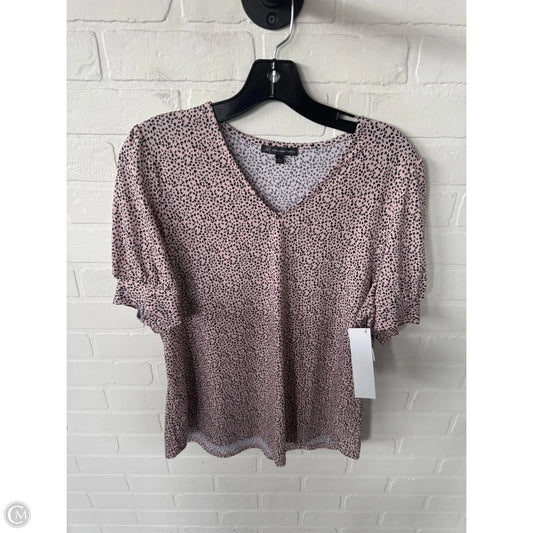 Blouse Short Sleeve By Adrianna Papell In Black, Size: L