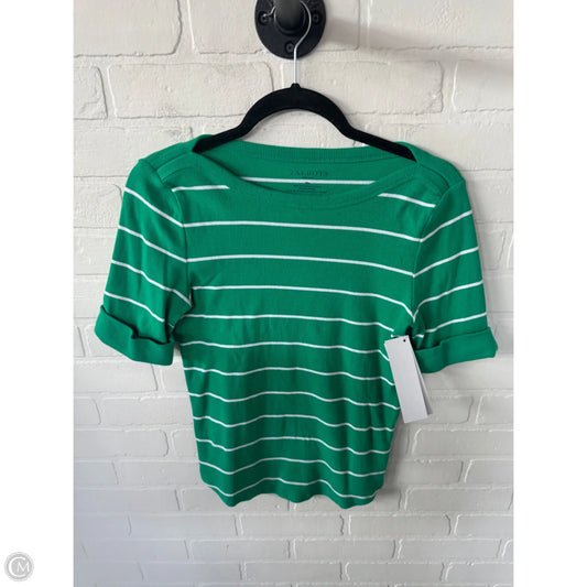 Top Short Sleeve By Talbots In Green & White, Size: Mp