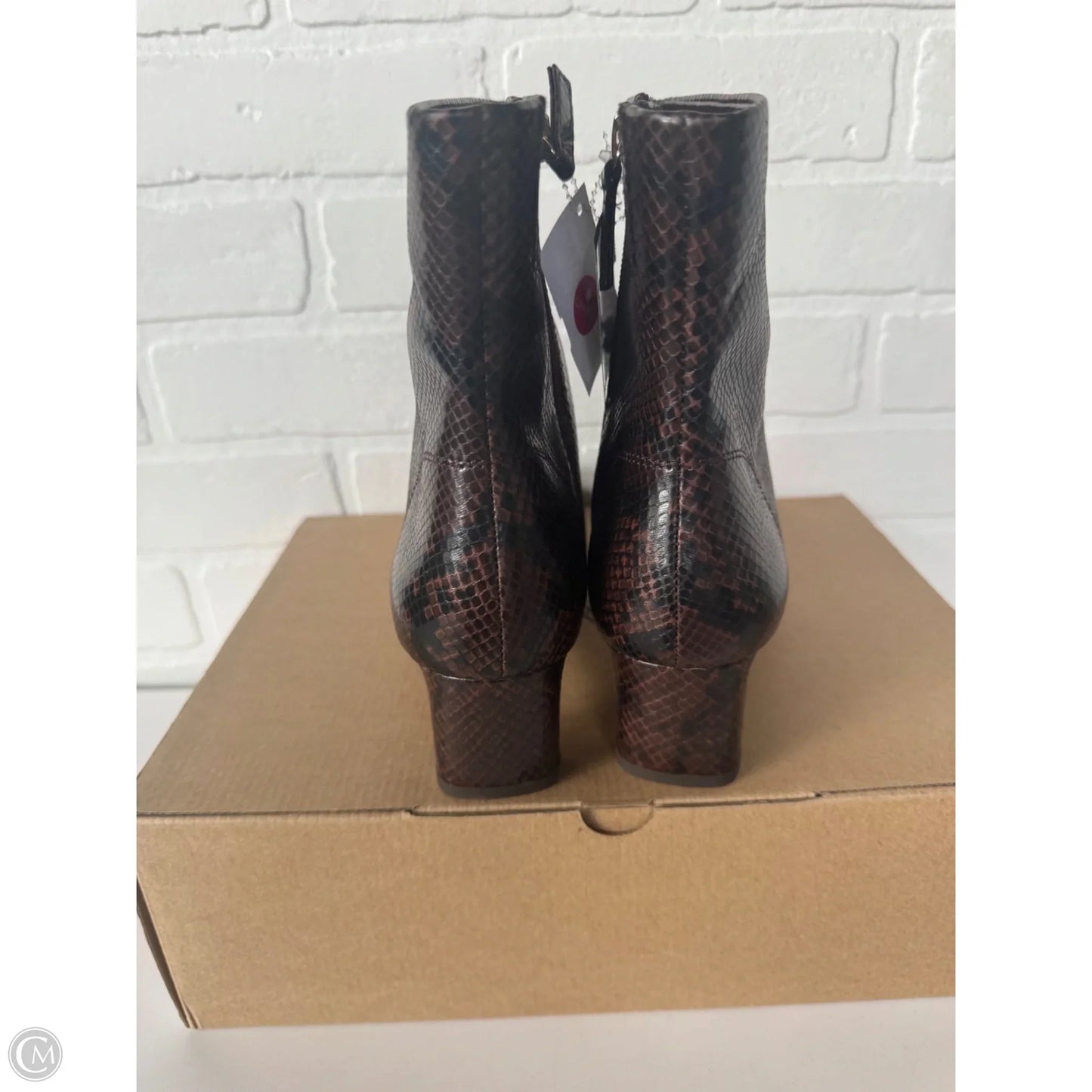 Boots Mid-calf Heels By J. Crew In Snakeskin Print, Size: 7.5