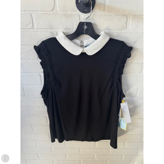 Top Sleeveless By Cece In Black & White, Size: L