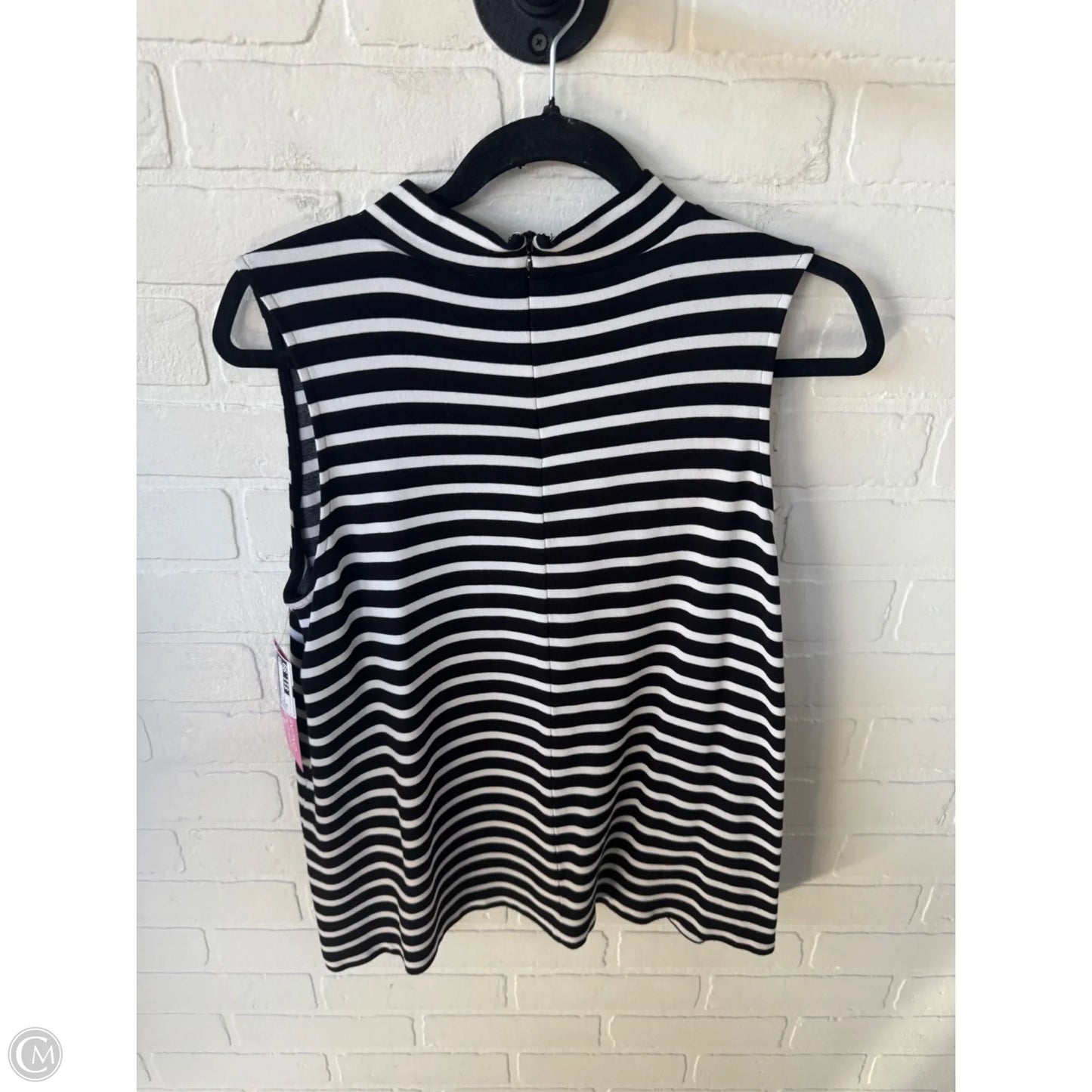 Top Sleeveless By Loft In Black & White, Size: M