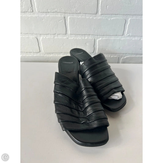 Sandals Heels Wedge By Aquatalia In Black, Size: 8.5