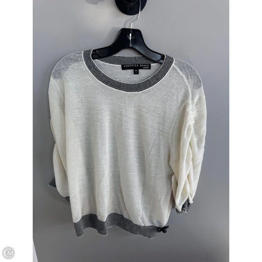 Sweater Short Sleeve By Veronica Beard In Black & Cream, Size: Xl