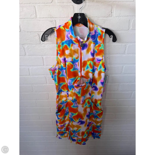 Athletic Dress By Cmc In Orange & White, Size: M