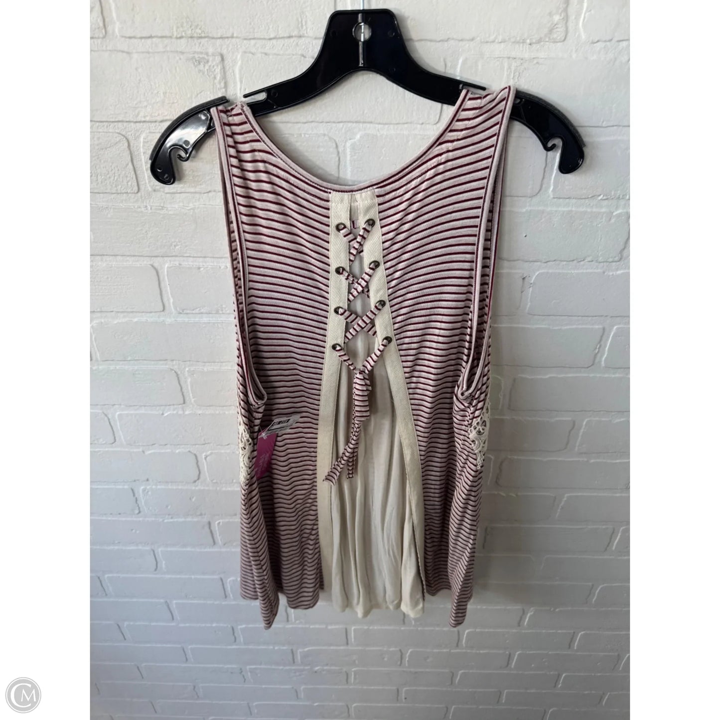 Tunic Sleeveless By Maurices In Cream & Red, Size: 1x