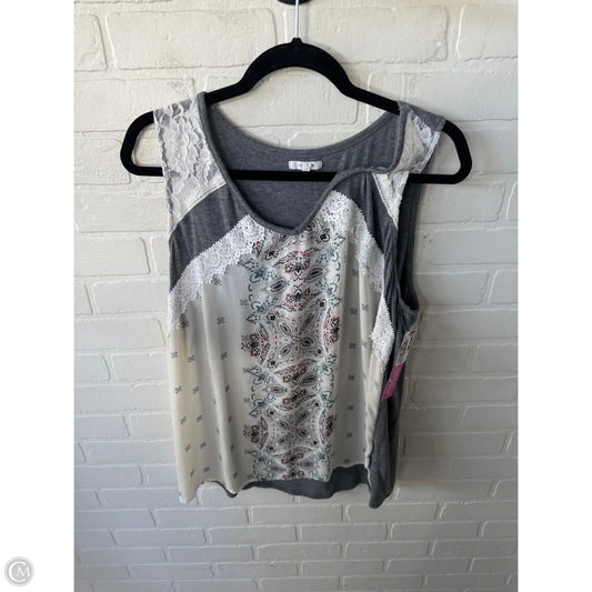 Top Sleeveless By Maurices In Grey & White, Size: 1x