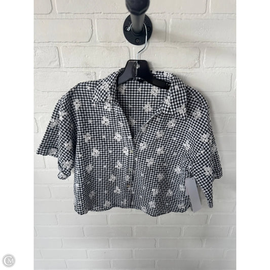 Top Short Sleeve By Zara In Black & White, Size: S
