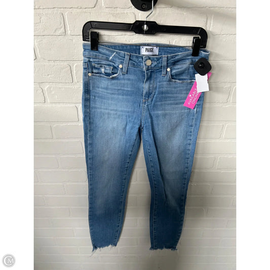 Jeans Cropped By Paige In Blue Denim, Size: 6