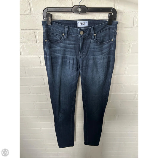 Jeans Skinny By Paige In Blue Denim, Size: 4
