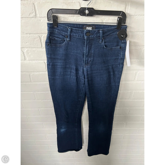 Jeans Boot Cut By Paige In Blue Denim, Size: 4