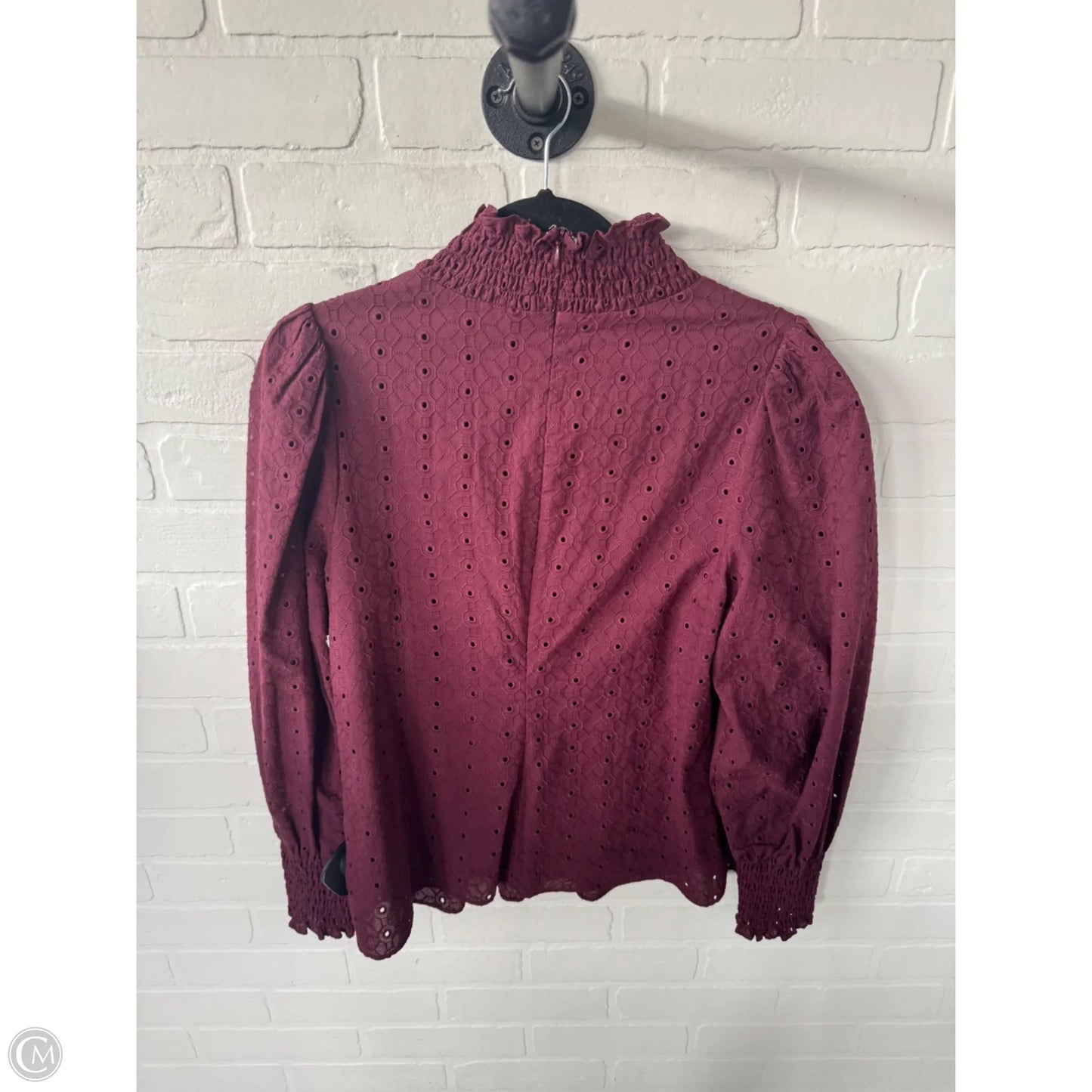 Blouse Long Sleeve By Veronica Beard In Maroon, Size: M