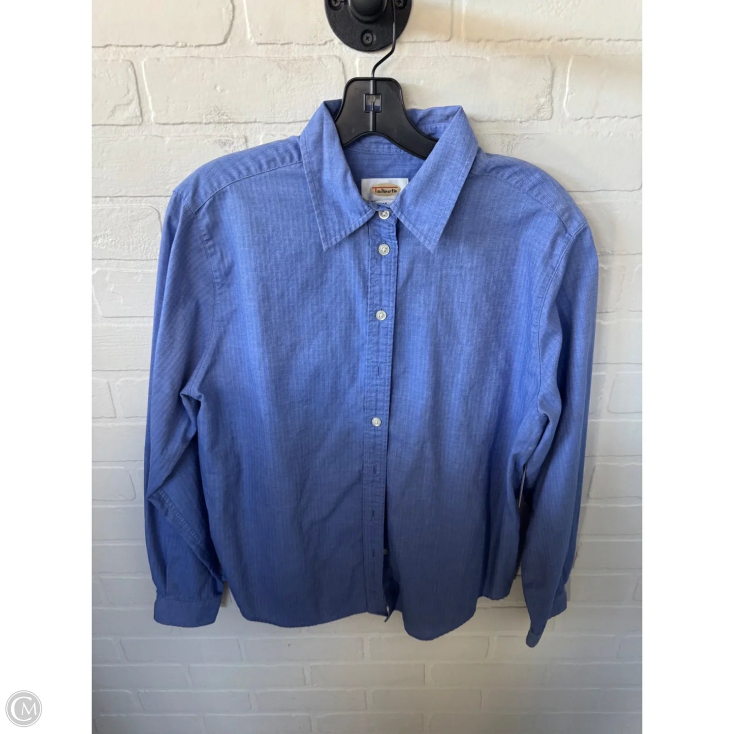 Blouse Long Sleeve By Talbots In Blue, Size: L