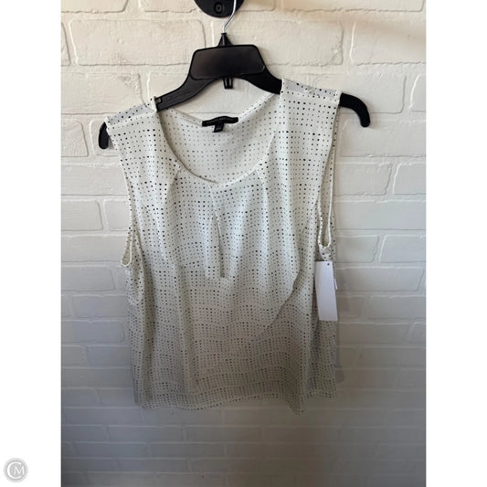 Blouse Sleeveless By Banana Republic In Black & White, Size: L