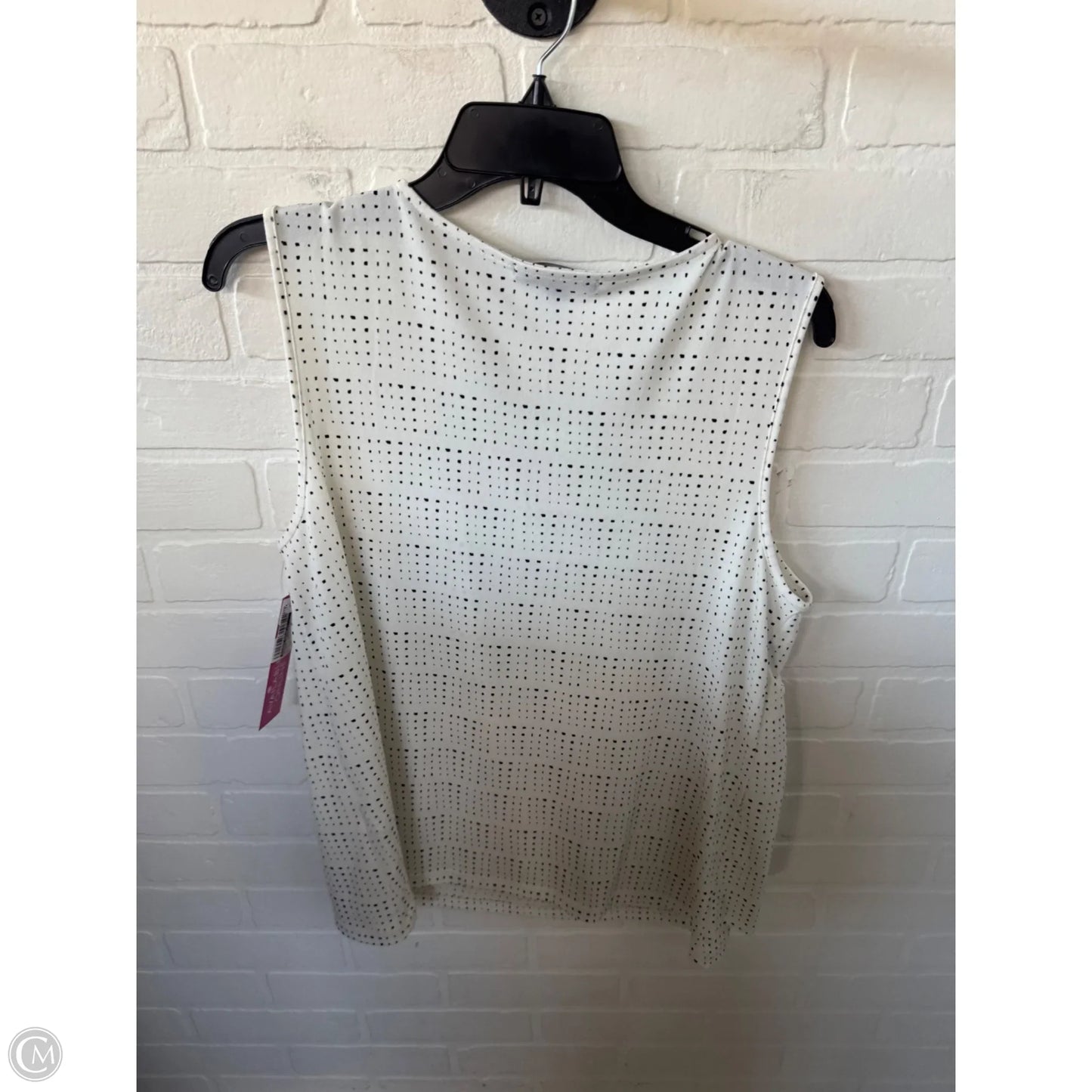 Blouse Sleeveless By Banana Republic In Black & White, Size: L