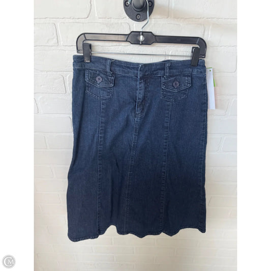 Skirt Midi By Christopher And Banks In Blue Denim, Size: 6