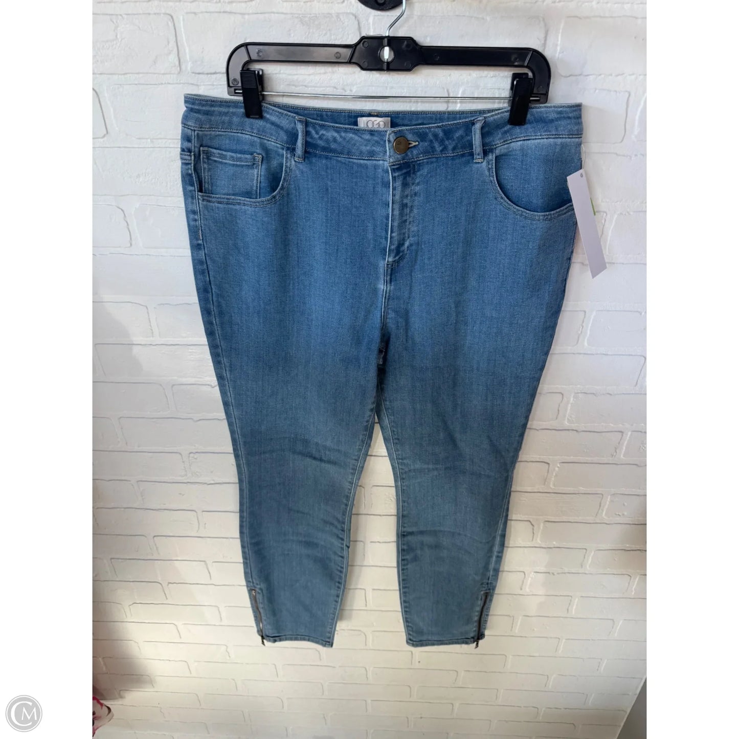 Jeans Straight By Logo In Blue Denim, Size: 16