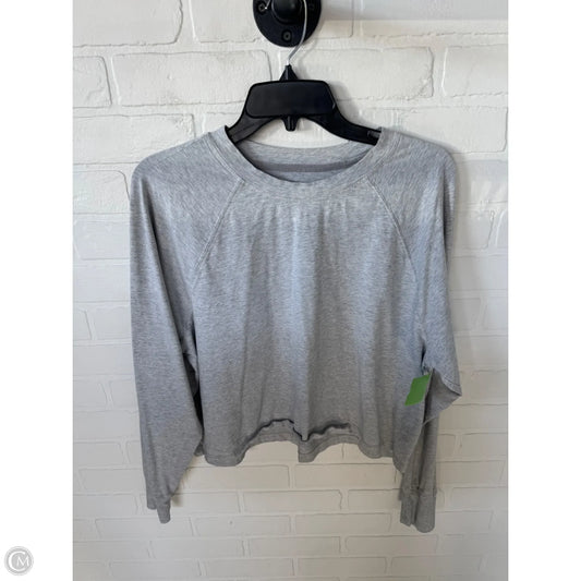 Athletic Top Long Sleeve Crewneck By Ypb In Grey, Size: M