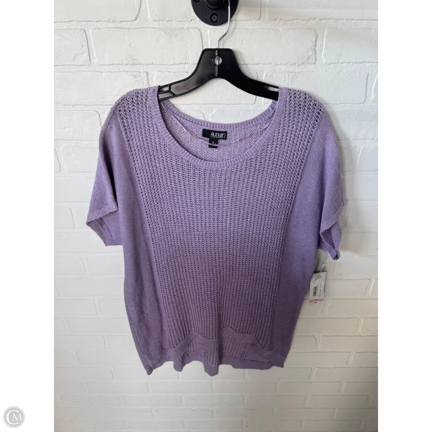 Sweater Short Sleeve By Ana In Purple, Size: 1x