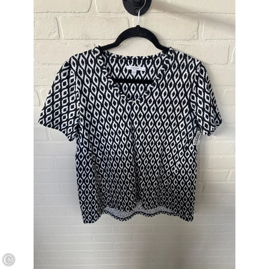 Top Short Sleeve By Chicos In Black & White, Size: M