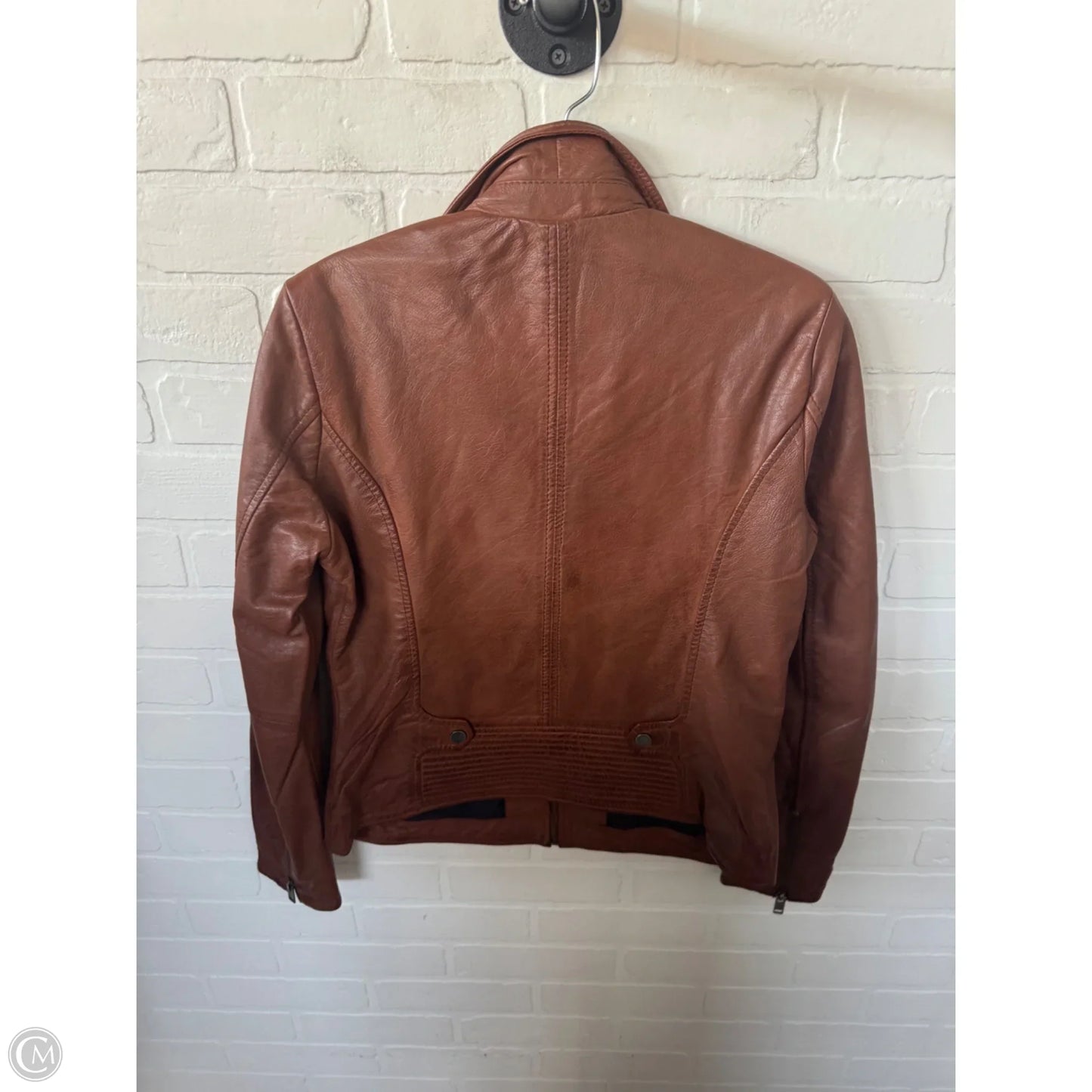 Jacket Leather By Cma In Brown, Size: M