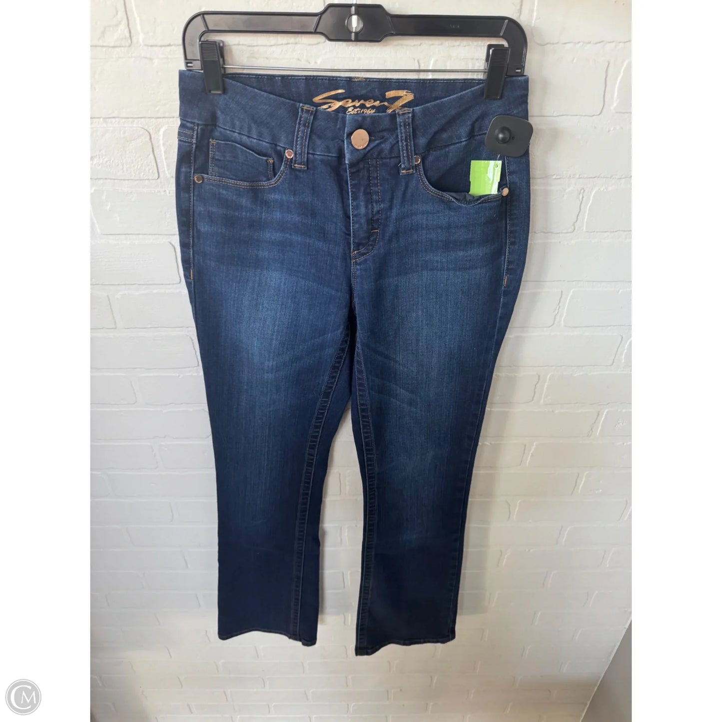 Jeans Boot Cut By Seven 7 In Blue Denim, Size: 4