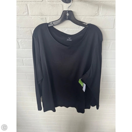 Top Long Sleeve Basic By Cj Banks In Black, Size: 3x