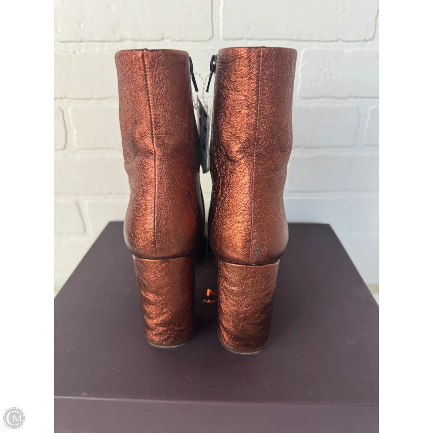 Boots Ankle Heels By Cmb In Copper, Size: 7.5