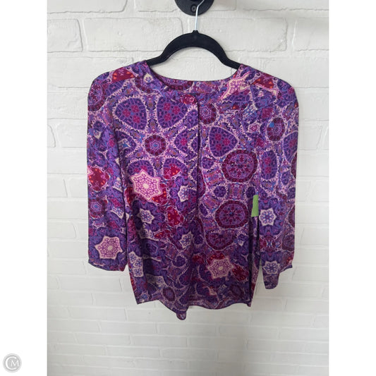 Tunic 3/4 Sleeve By Not Your Daughters Jeans In Pink & Purple, Size: S