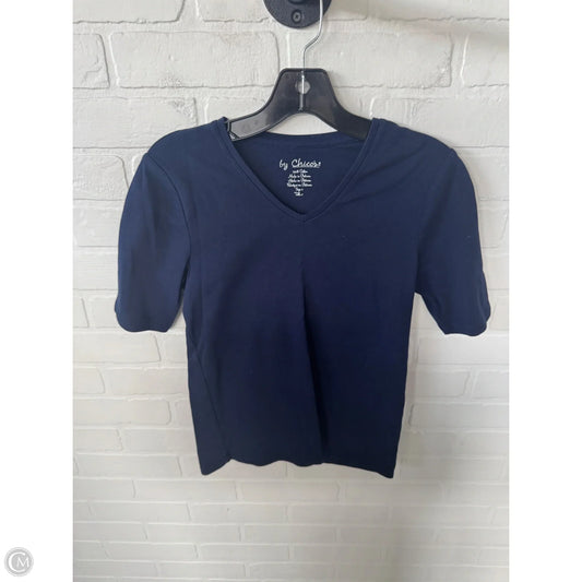 Top Short Sleeve Basic By Chicos In Navy, Size: S
