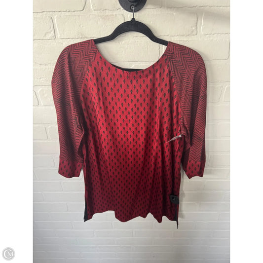 Tunic 3/4 Sleeve By Cmc In Black & Red, Size: L