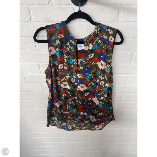 Blouse Sleeveless By Cabi In Green & Red, Size: M