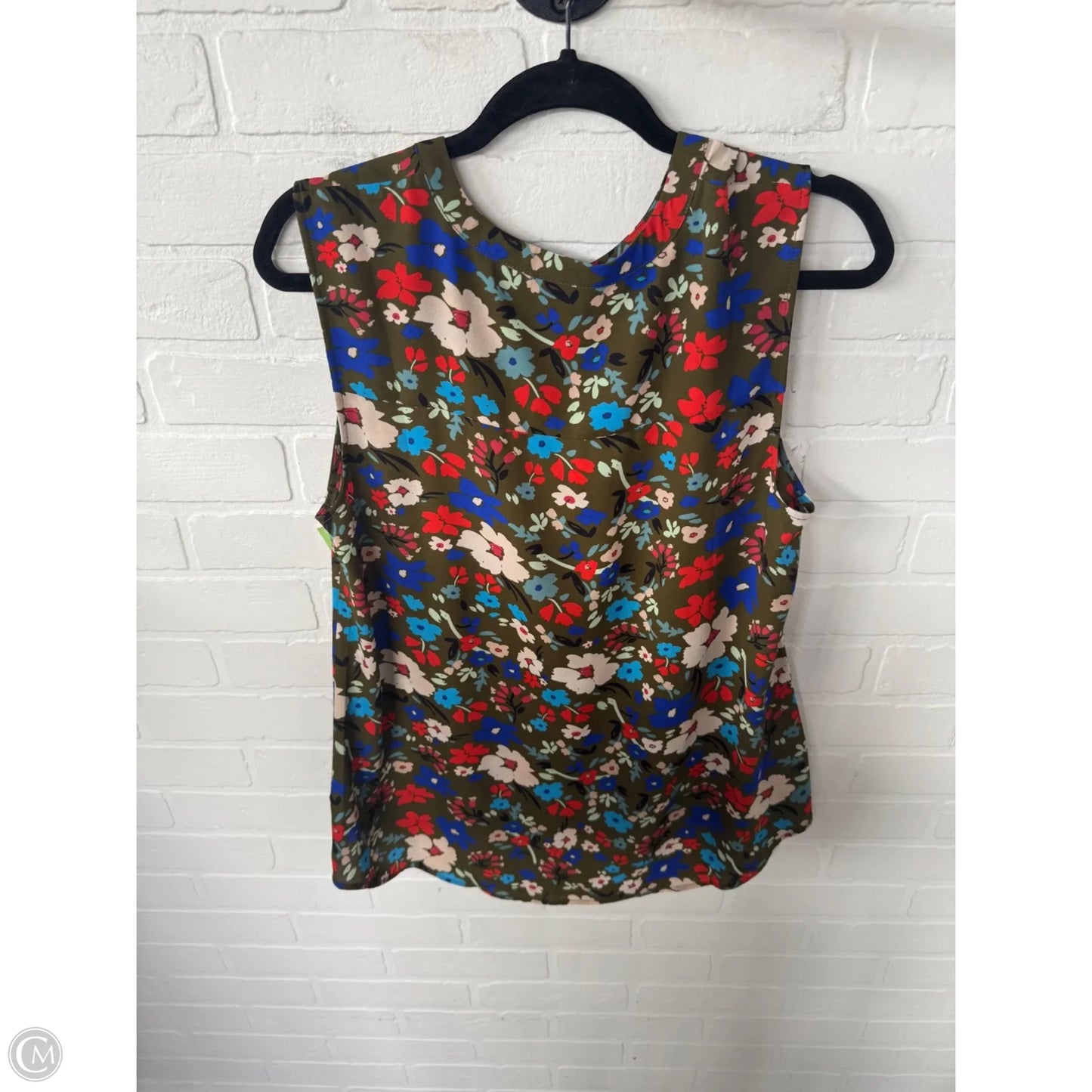 Blouse Sleeveless By Cabi In Green & Red, Size: M