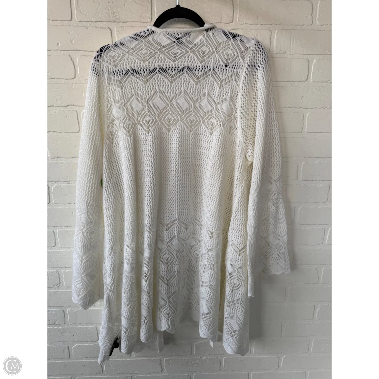 Sweater Cardigan By Roamans In Cream, Size: 1x