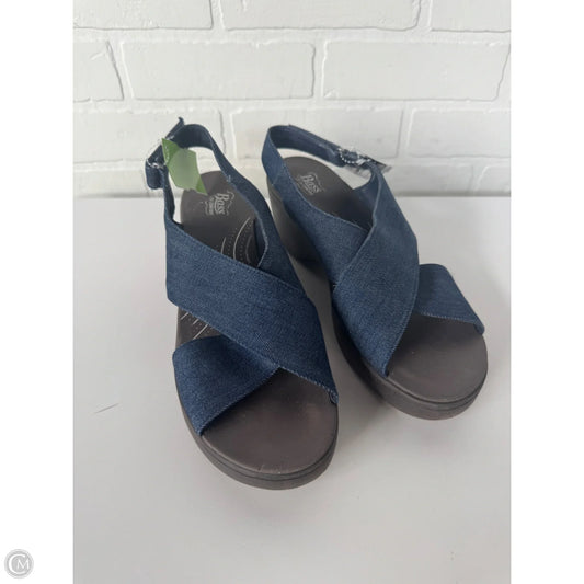 Sandals Heels Wedge By Bass In Blue, Size: 9