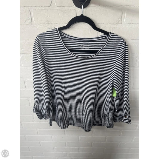 Top 3/4 Sleeve By Chicos In Black & White, Size: M