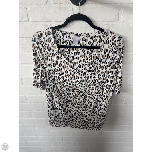 Top Short Sleeve By Chicos In Black & White, Size: M
