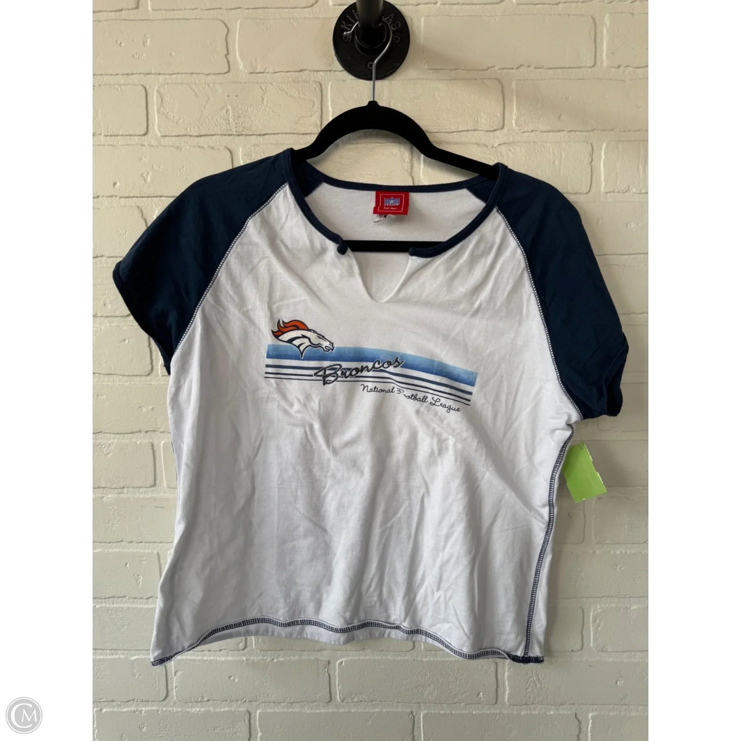 Top Short Sleeve By Nfl In Blue & White, Size: L